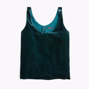 NWT J.Crew Velvet Tank in Old Forest size 6